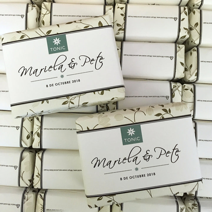 Wedding Guest Favors - Custom bar soaps for out of town guests featuring a scent based on the couple's favorite tree