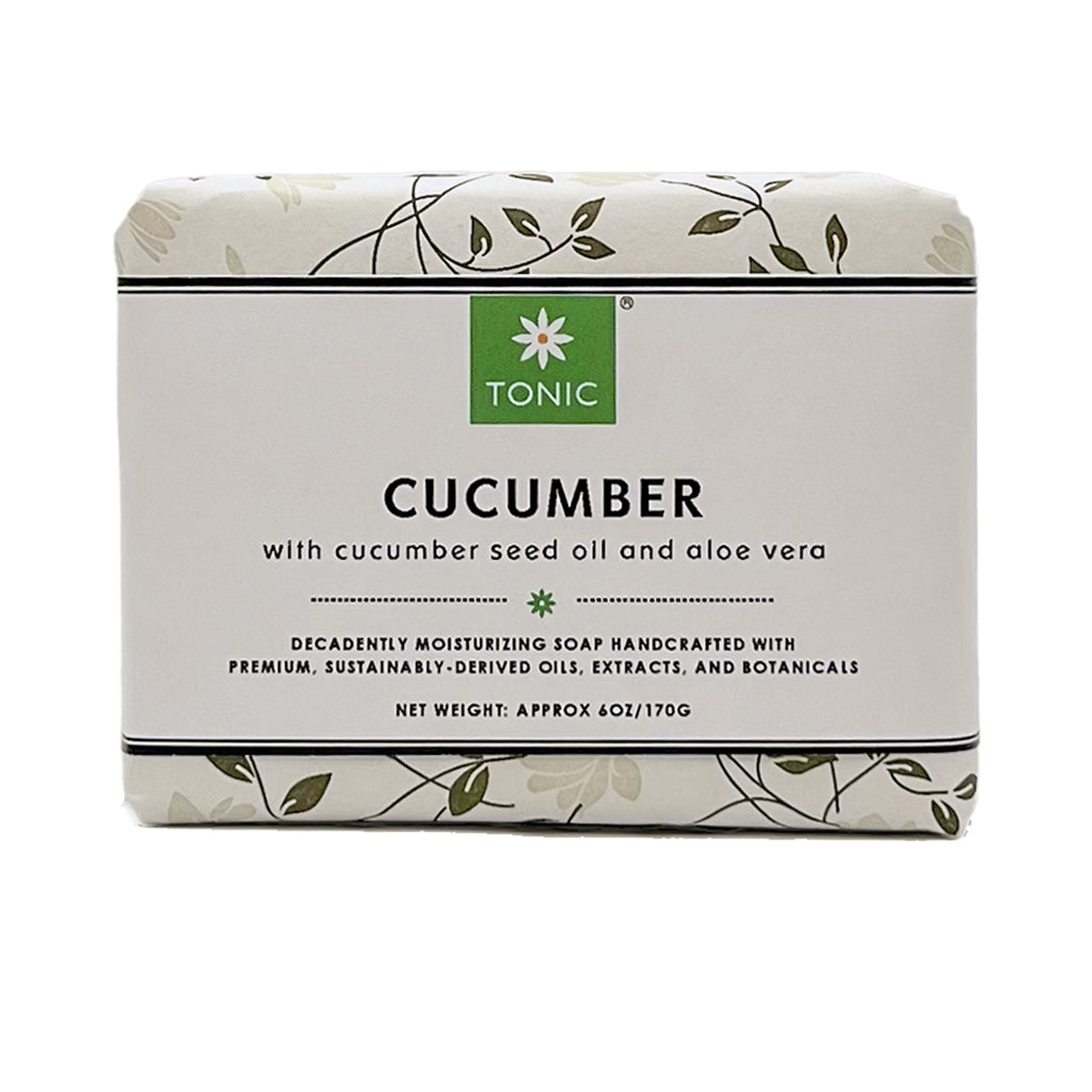 Cucumber bar soap with cucumber seed oil and aloe vera