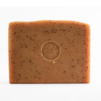 front view of an unwrapped bar of Matcha Green Tea bar soap