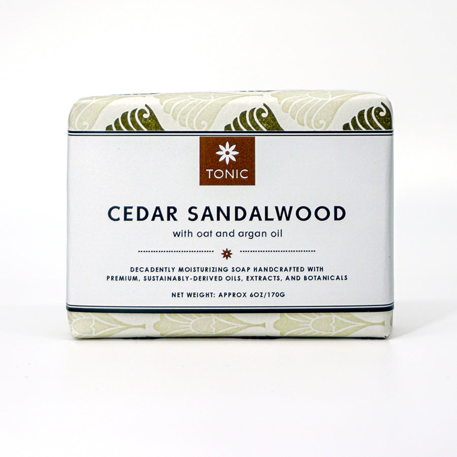 TONIC Cedar Sandalwood Bar Soap with Oat and Argan Oil
