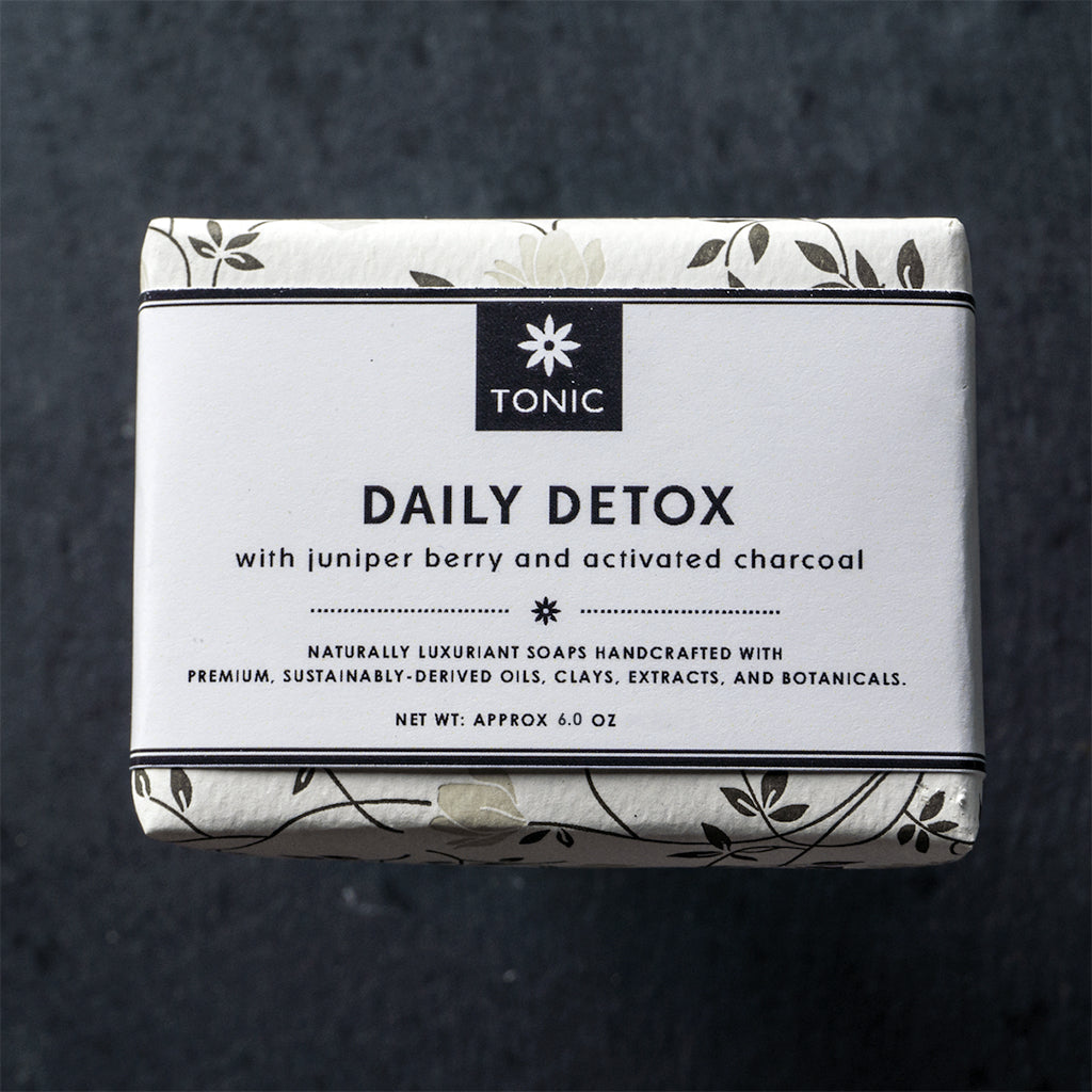 Daily Detox Charcoal Bar Soap with Juniper Berry and Activated Charcoal - Original Formula  by TONIC