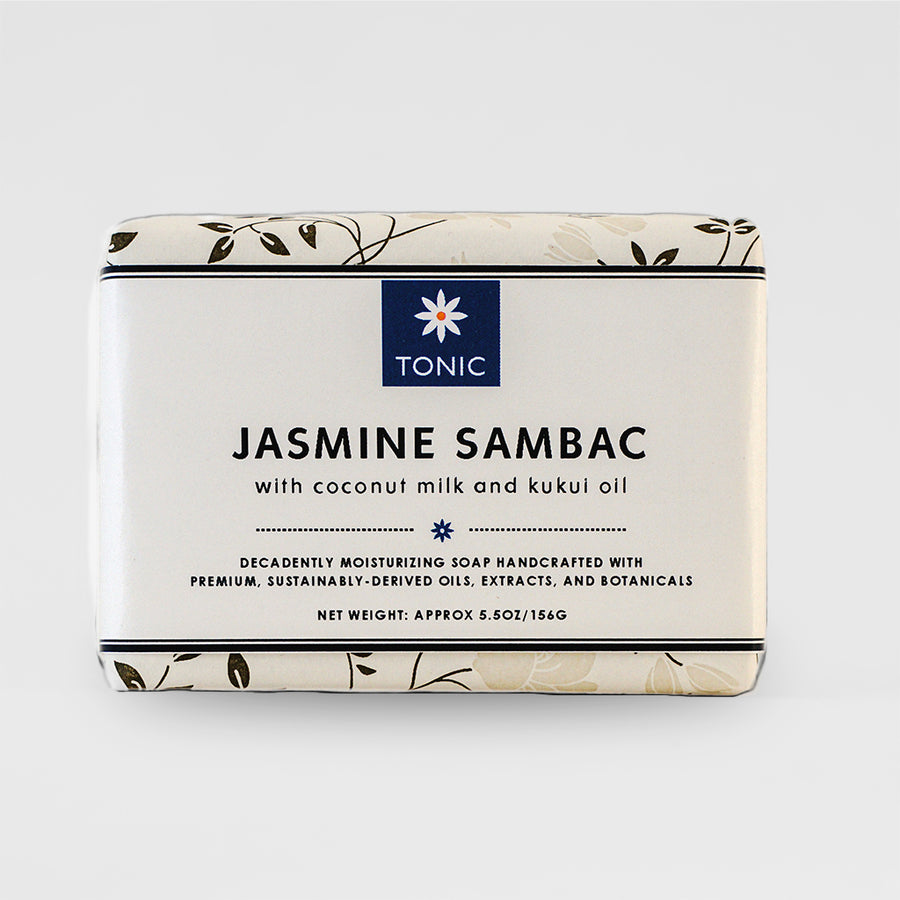 Jasmine Sambac Bar Soap with Coconut Milk and Kukui Oil