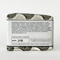The ingredient panel of TONIC Rockrose Bar Soap from batch number 2198