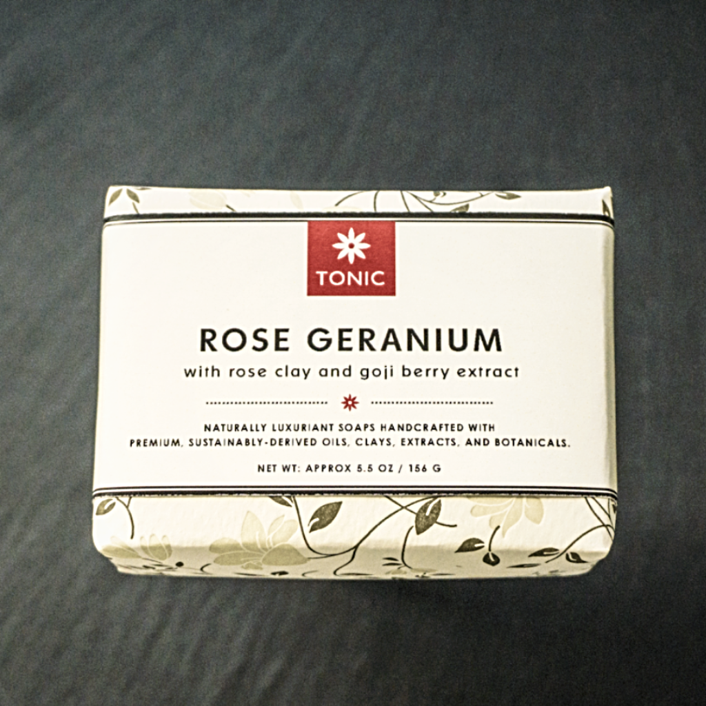 Rose Geranium Bar Soap, wrapped